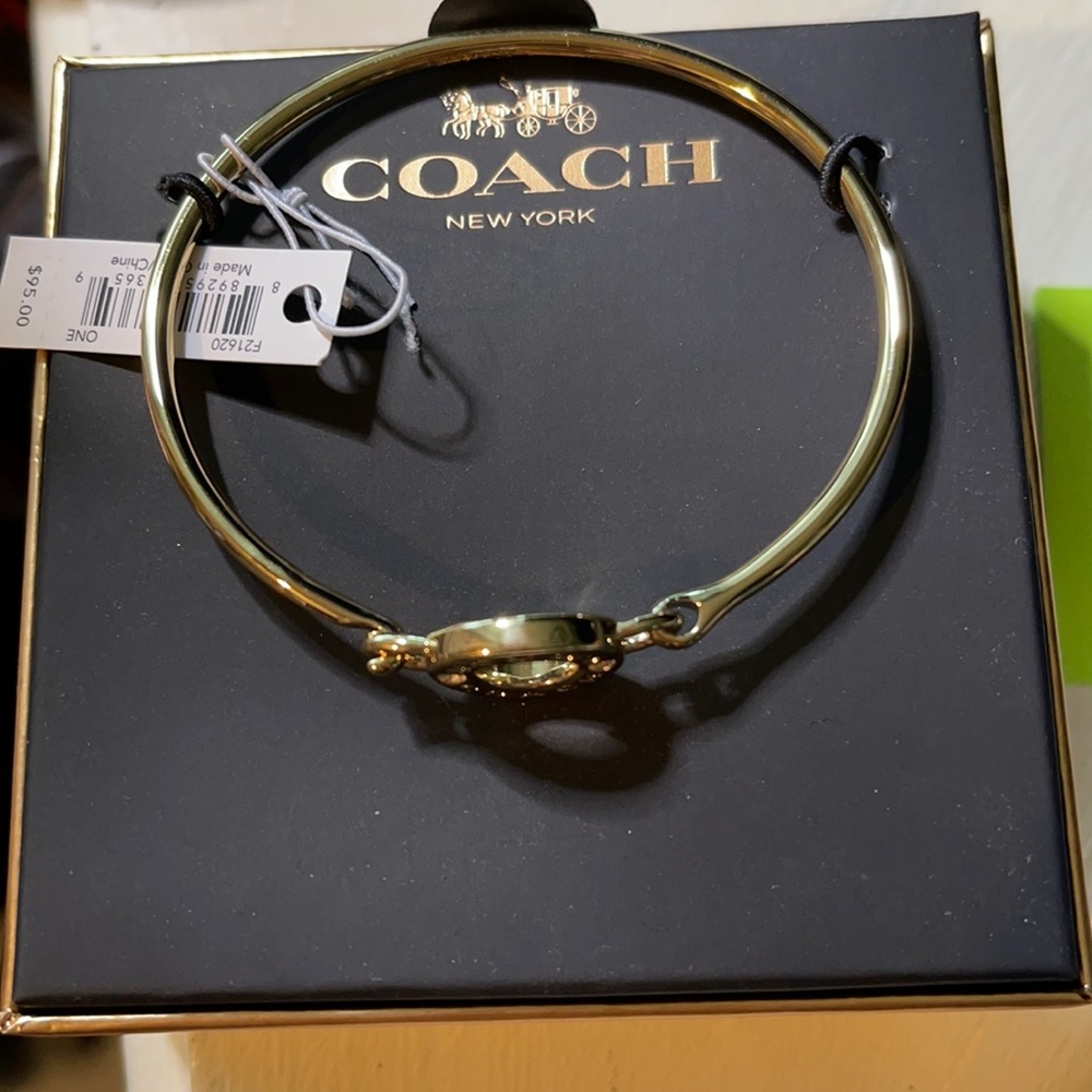 Coach Open Circle Gold Color Bangle Bracelet.